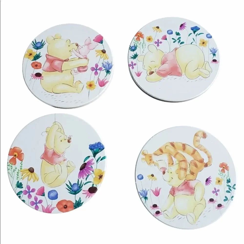 Set of 4 Ceramic Disney Winnie The Pooh Coasters